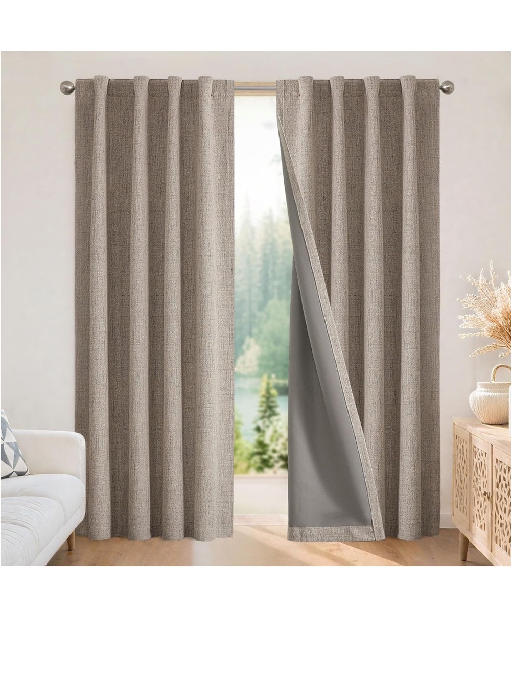 Neutral Taupe Blackout Grommet Curtain (set of 2)